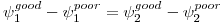 $$\psi_1^{good} - \psi_1^{poor} = \psi_2^{good} - \psi_2^{poor}$$