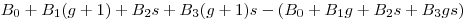 B_0+B_1(g+1)+B_2s+B_3(g+1)s - (B_0+B_1g+B_2s+B_3gs)