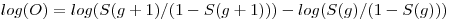 log(O)= log(S(g+1)/(1-S(g+1))) - log(S(g)/(1-S(g)))