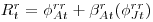 R^r_t  = \phi^{rr}_{At} +   \beta^r_{At}(\phi^{rr}_{Jt})