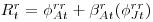 R^r_t  = \phi^{rr}_{At} +   \beta^r_{At}(\phi^{rr}_{Jt})